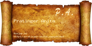 Pratinger Anita névjegykártya